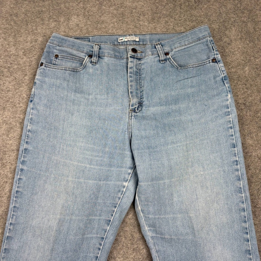 Lee Relaxed Fit Jeans Womens 16 Short Light Wash Denim High Rise Casual Outdoors